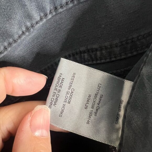 Silver Jean Skinny Cargo jeans size 34 gray - Picture 5 of 8